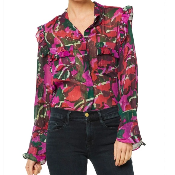 Misa Los Angeles Tops - NEW Misa Anita Top In Holiday Sparkle Size L